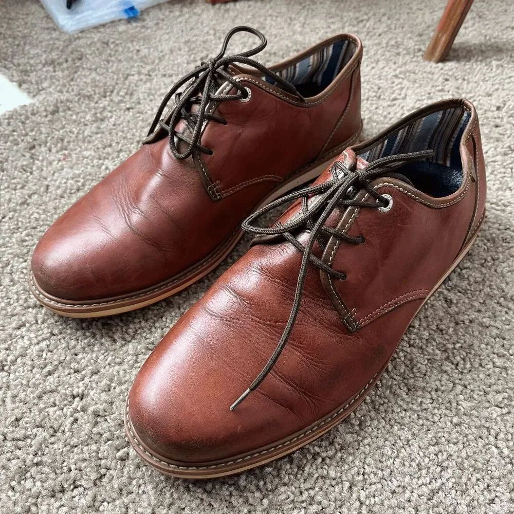 Pikolinos Vigo Brown Full Grain Leather Derby Shoes EU 45 Soft Broken-In